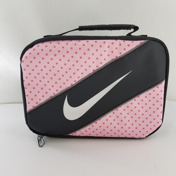 Nike Handbags - NIKE Pink Polka Dot Swoosh Lunch Box NWT